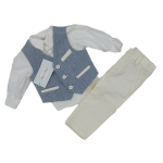 COMPLETO CON GILET TESSUTO BATTESIMO 3PZ PLAY&PLAYER ART.02  TG.6MESI