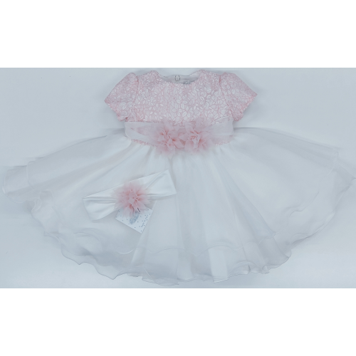 ABITO BATTESIMO E FASCETTA  LE CHICCHE F  ART.VE2831   TG.9-18MESI