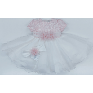 ABITO BATTESIMO E FASCETTA  LE CHICCHE F  ART.VE2831   TG.9-18MESI