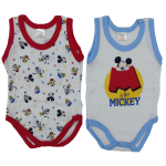 BODY SPALLA LARGA COTONE  DISNEY  ELLEPI  CONF.DA 2PZ ART. WF8049  M ART. VARI  TG.1-24MESI