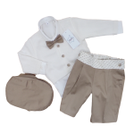 COMPLETO BATTESIMO+COPPOLA 5PZ  STELLA M  EN72360   TG.6/9-9/12MESI