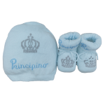 SET CAPPELLINO E SCARPETTA COTONE CAVEJA PRINCIPINO/PRINCIPESSA  X  SET C36-SET C37 