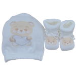 SET CAPPELLINO E SCARPETTA COTONE CAVEJA F  SET C64