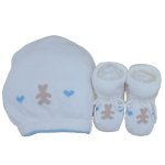SET CAPPELLINO E SCARPETTA COTONE CAVEJA F  SET C58