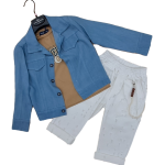 COMPLETO  CAMICIA JEANS  3PZ NAZARENO GABRIELLI ART.NG4070  TG.3-7ANNI