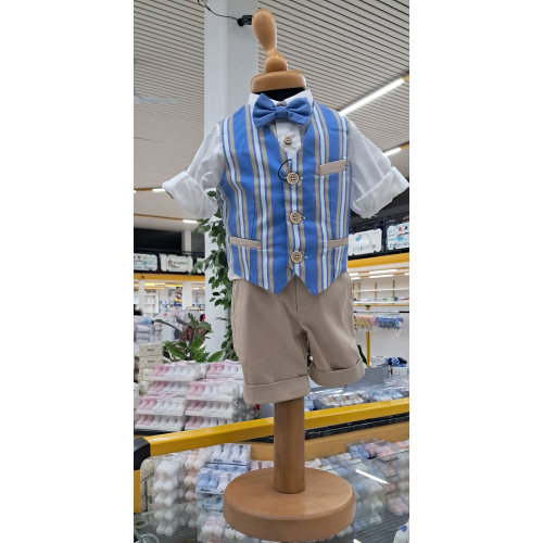 COMPLETO GILET  4PZ ELEGANTE   M ART.24115  TG.3-6MESI