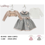 COMPLETO ABITO  3PZ  ML F ART.BS8450  TG.3/6-12/18 MESI