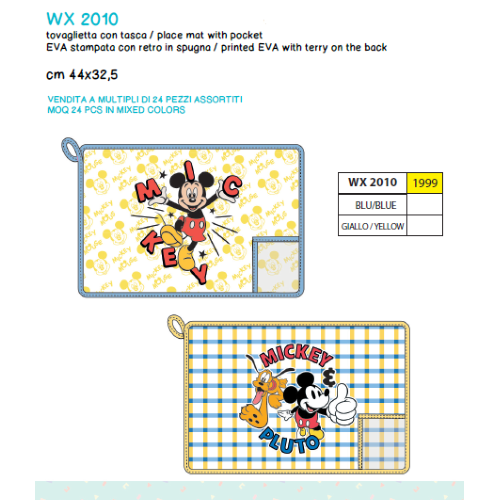 TOVAGLIETTA ASILO MICHEY DISNEY M  ART.WX2010
