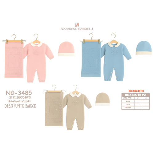 COMPLETO 3PZ  COTONE NAZARENO GABRIELLI X  ART.NG3485 DIS3  TG.0/1-1/3
