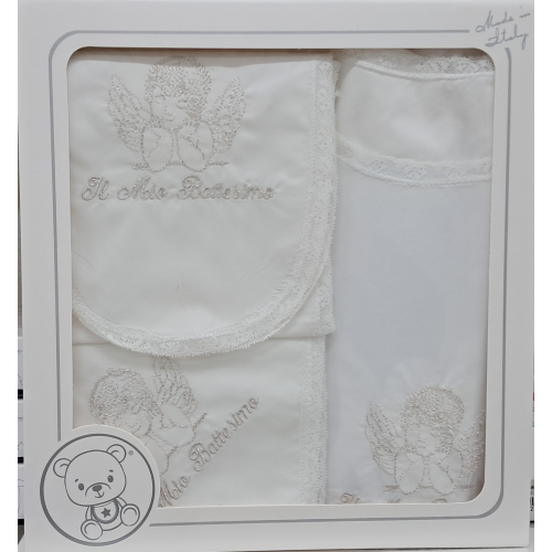 SET  BATTESIMALE CAMICIOLA STOLA FAZZOLETTO COTONE  ART.80