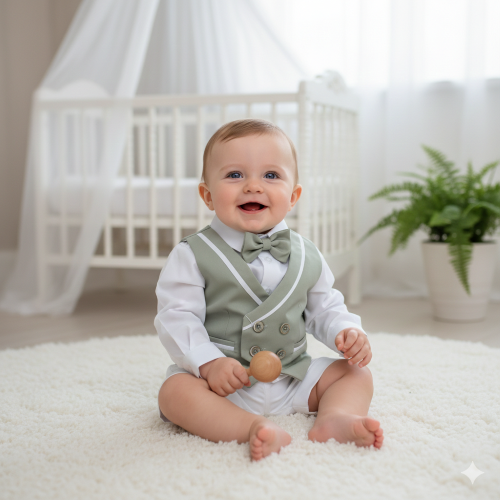 COMPLETO GILET  4PZ ELEGANTE   M ART.926  TG.3-18MESI