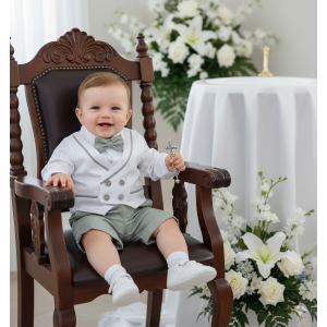 COMPLETO GILET  4PZ ELEGANTE   M ART.928  TG.6-9MESI