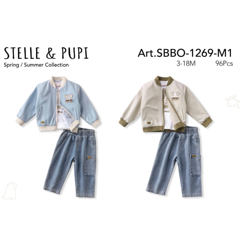 COMPLETO GIUBBINO 3PZ M  ART.SBBO1269  TG.3/6-12/18MESI