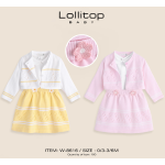 COMPLETO GIACCHINA IN FILO 3PZ F  ART.W8616  TG.0/3-3/6MESI