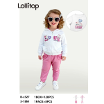 COMPLETO FELPA  2PZ F  ART.BC327  TG.3/6-12/18MESI