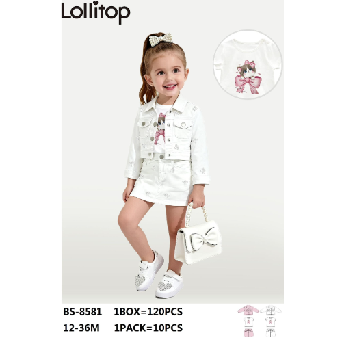 COMPLETO JEANS 3PZ ML   F  ART.BS8581  TG.12-36MESI