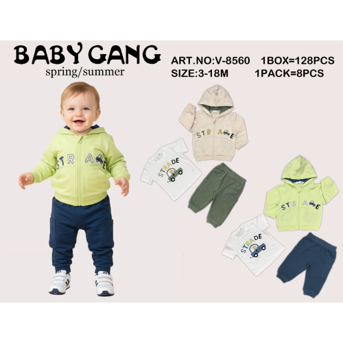 COMPLETO FELPA 3PZ M  ART.V8560  TG.3/6-12/18MESI