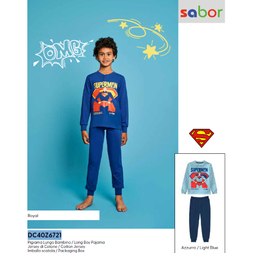 PIGIAMA ML  COTONE  SUPERMAN  M DC40Z6721  TG.3/4-9/10ANNI