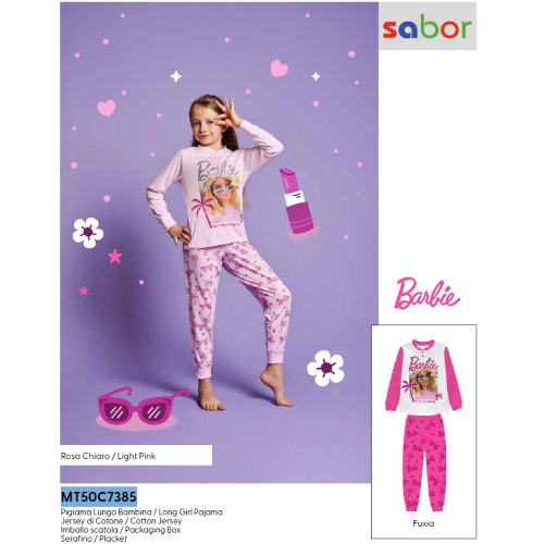 PIGIAMA ML  COTONE  BARBIE  F  MT50C7385  TG.3/4-9/10ANNI
