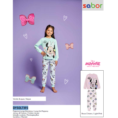 PIGIAMA ML  COTONE  MINNIE  F  DY50L7393  TG.3/4-9/10ANNI
