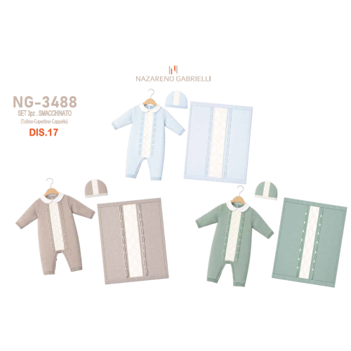 COMPLETO 3PZ  LANA  NAZARENO GABRIELLI X  ART.NG3488 DIS17  TG.0/1-1/3