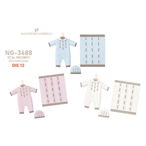 COMPLETO 3PZ  LANA  NAZARENO GABRIELLI X  ART.NG3488 DIS12  TG.0/1-1/3