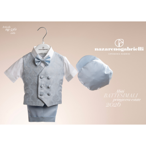 COMPLETO GILET BERMUDA CERIMONIA 4PZ NAZARENO GABRIELLI  M ART.NG5361 TG.6-12MESI