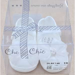 SCARPETTA PELLE  BATTESIMO CHECH F  ART.F727  TG.16-18
