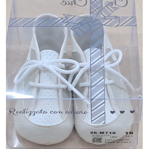 SCARPETTA PELLE  BATTESIMO CHECH M  ART.F710  TG.16-18