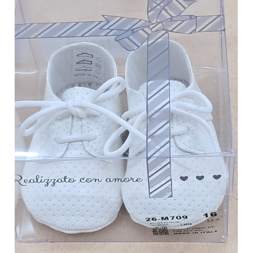 SCARPETTA PELLE  BATTESIMO CHECH M  ART.F709  TG.16-18