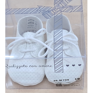SCARPETTA PELLE  BATTESIMO CHECH M  ART.F709  TG.16-18