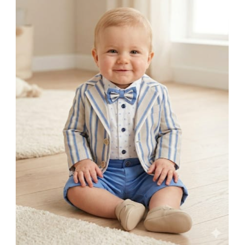 COMPLETO GIACCA  4PZ ELEGANTE   M ART.24104  TG.3-6MESI