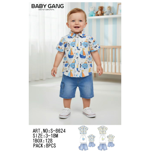 COMPLETO CAMICIA  MM  M ART.S8624   TG.3/6-12/18MESI