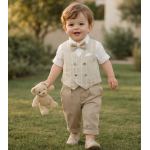 COMPLETO  GILET  TESSUTO 3PZ NAZARENO GABRIELLI ART.4429   TG.12-36MESI