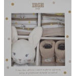 SET  REGALO  CONIGLIETTO  DOU DOU  CAPPELLINO BAVETTA SCARPETTA  X  IR1236