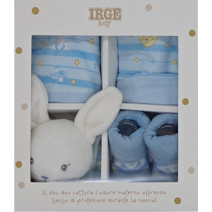 SET  REGALO  CONIGLIETTO  DOU DOU  CAPPELLINO BAVETTA SCARPETTA  X  IR1236