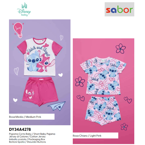 PIGIAMA MM  COTONE  STITCH F   DY34A4278  TG.12-30MESI