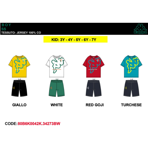 COMPLETO MEZZA MANICA  KAPPA   M ART.80B6K0042K  TG.3-7ANNI