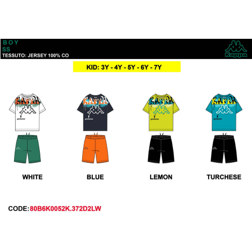 COMPLETO MEZZA MANICA  KAPPA   M ART.80B6K0052K  TG.3-7ANNI