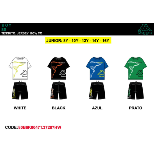 COMPLETO MEZZA MANICA  KAPPA   M ART.80B6K0047T  TG.8-16ANNI