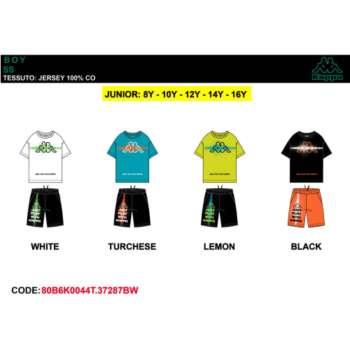 COMPLETO MEZZA MANICA  KAPPA   M ART.80B6K0044T  TG.8-16ANNI