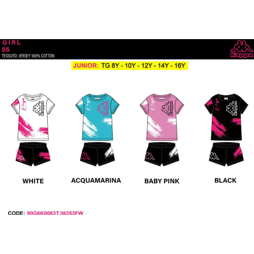 COMPLETO MEZZA MANICA  KAPPA  F  ART.80G6K0063T  TG.8-16ANNI