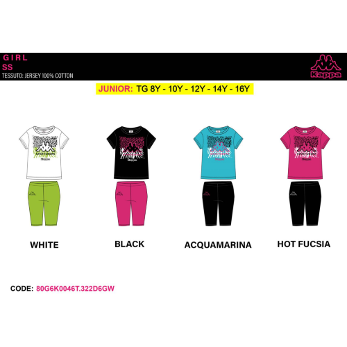 COMPLETO MEZZA MANICA  KAPPA  F  ART.80G6K0046T  TG.8-16ANNI