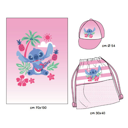 SET TELO MARE CAPPELLINO E SACCA  STITCH  F  ART.WR6012 E756