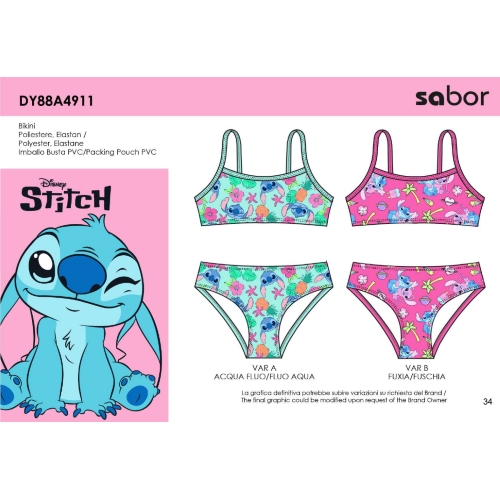BIKINI   MARE STITCH  F  ART.DY88A4911   TG.3/4-9/10ANNI