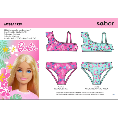 BIKINI   MARE BARBIE  F  ART.MT88A4929   TG.3/4-9/10ANNI