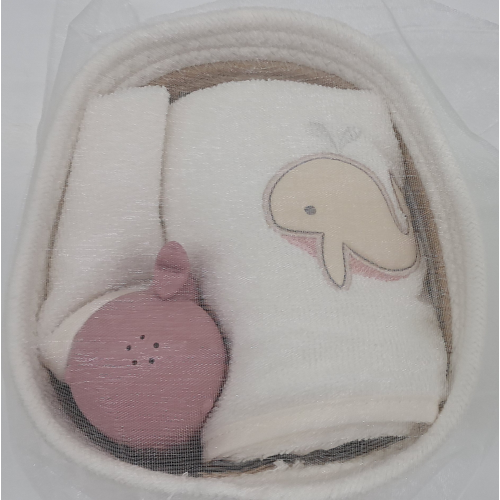 SET ASCIUGAMANO LAVETTA GOMMINA  CESTINO ART. SUM 206BR  E1159