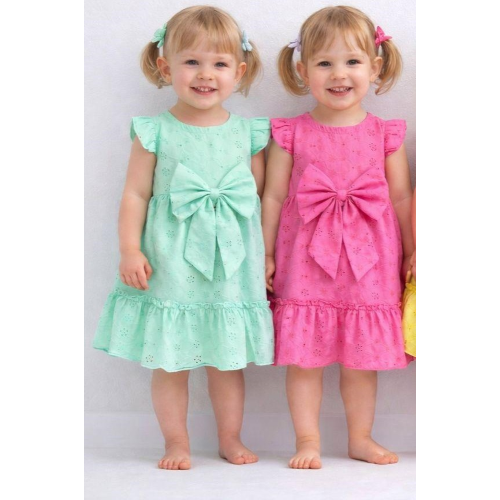 VESTINA MM CON BANDANA IN SANGALLO  MINI KISS  F ART.4932  TG.12--30MESI