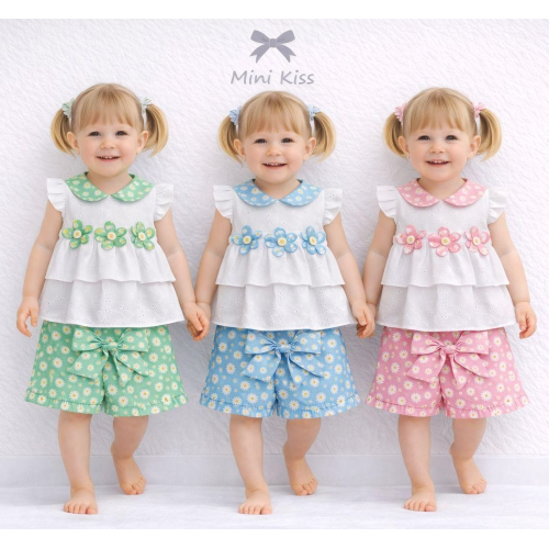 COMPLETO  MM CON BANDANA SANGALLO  MINI KISS  F ART.4934  TG.12--30MESI