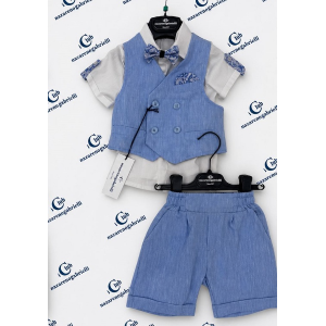 COMPLETO  GILET  TESSUTO 3PZ NAZARENO GABRIELLI ART.4478   TG.12-36MESI